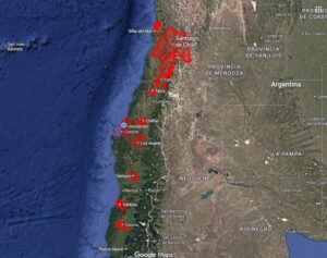 Mapa zonas PDA Chile